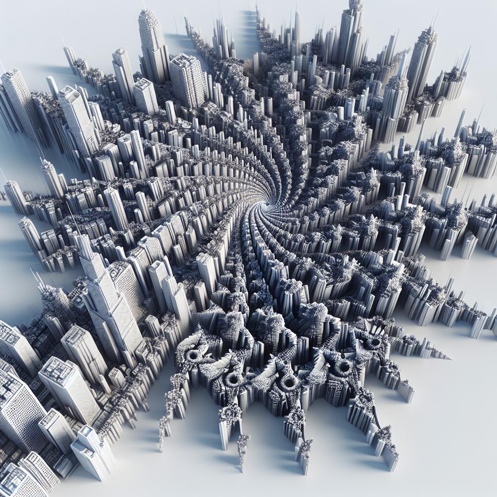 City skyline fractals merging.
