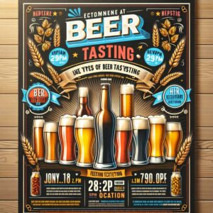 Beer tasting event poster.