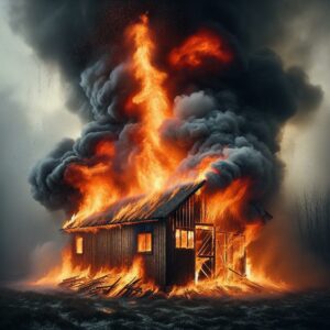 Burning shed captured on camera