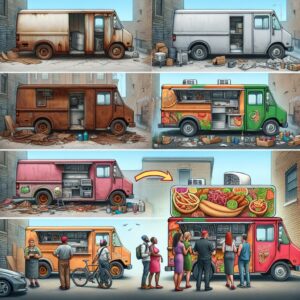 Food truck transformation concept.