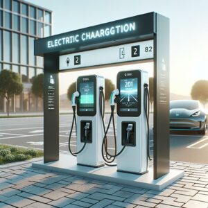 Electric vehicle charging station.