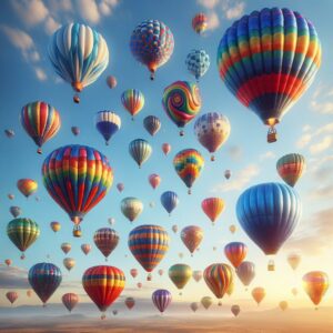 Colorful hot air balloons.