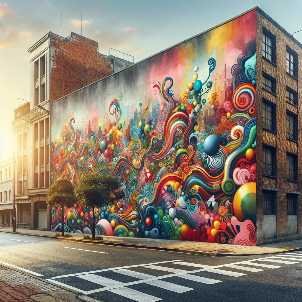 Colorful street mural art