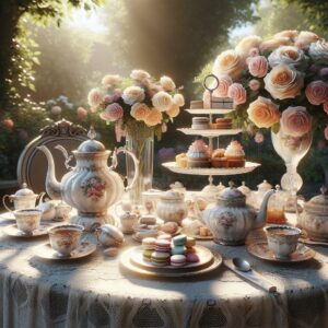 Elegant tea party setting.