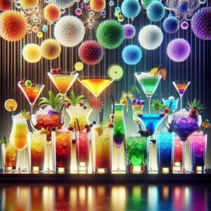 Colorful cocktail display.