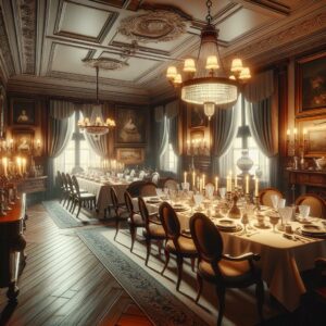 Vintage dining experience ambiance.