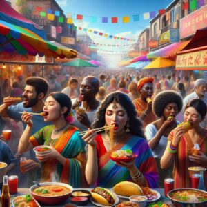 Vibrant street food festival