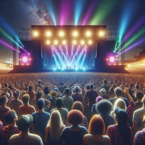 Festival stage with audience.