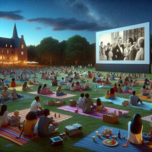 Outdoor movie screening event.