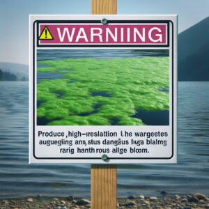 Algae bloom warning sign