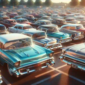 Classic cars parking lot.