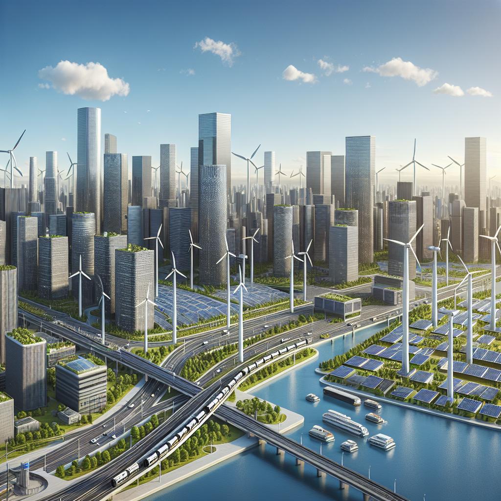 Renewable energy cityscape concept