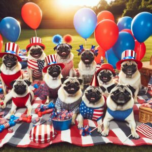 Patriotic pugs party!