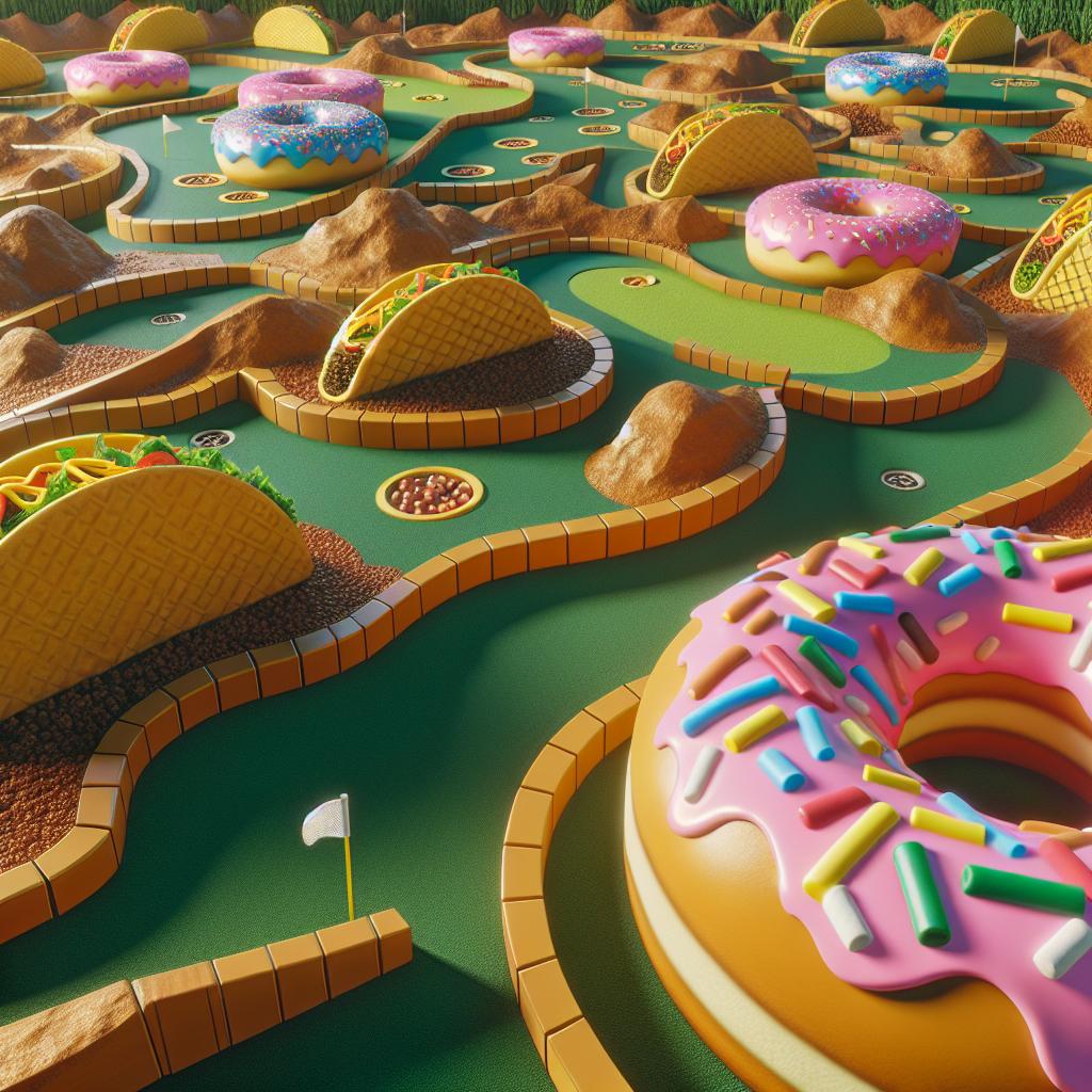 "Taco donut mini golf"