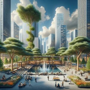 "Urban shade oasis concept"