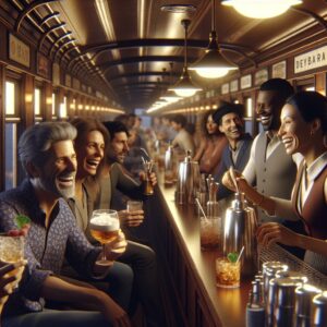 Train bar happy hour.