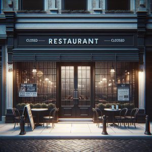 Empty restaurant storefronts concept