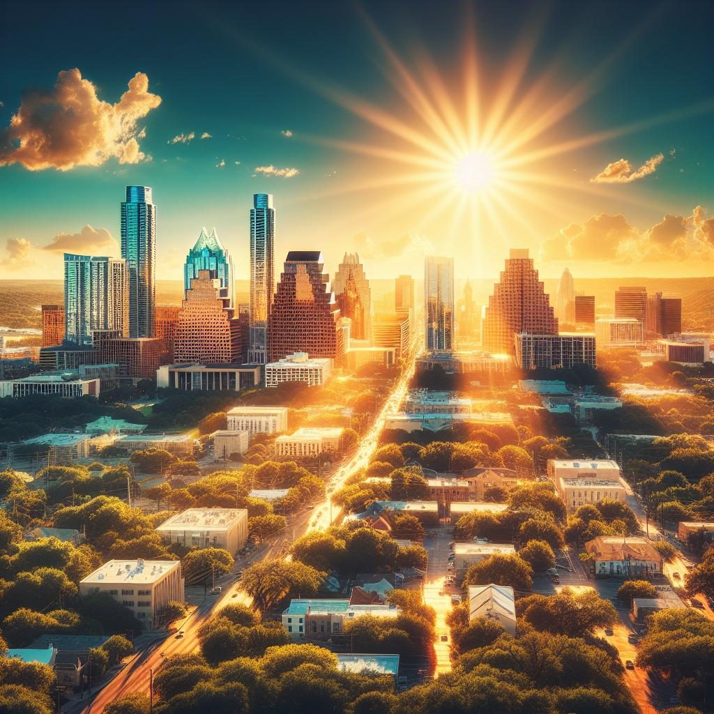 Sunny Austin skyline view.