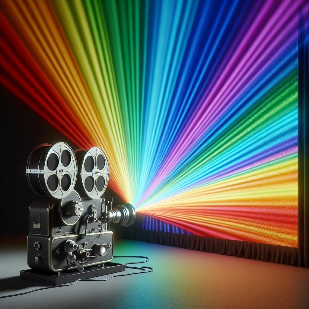 Rainbow film projector display