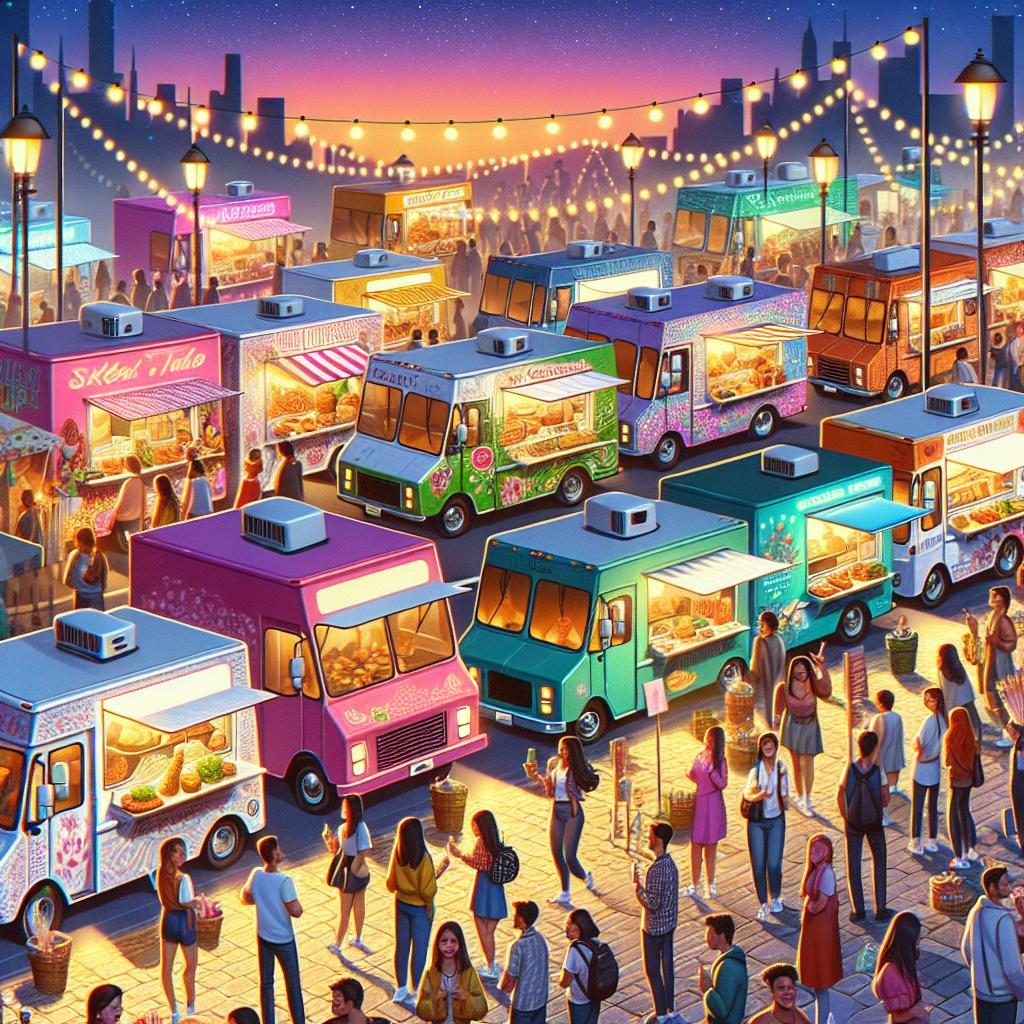 Food truck extravaganza illustration.