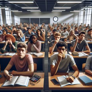 Anxious students in class