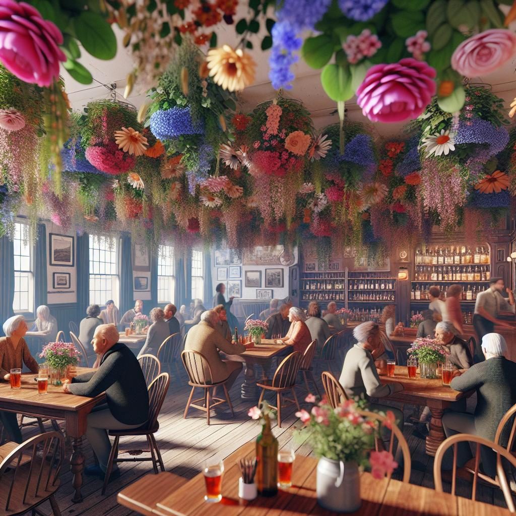 Floral pub ambiance