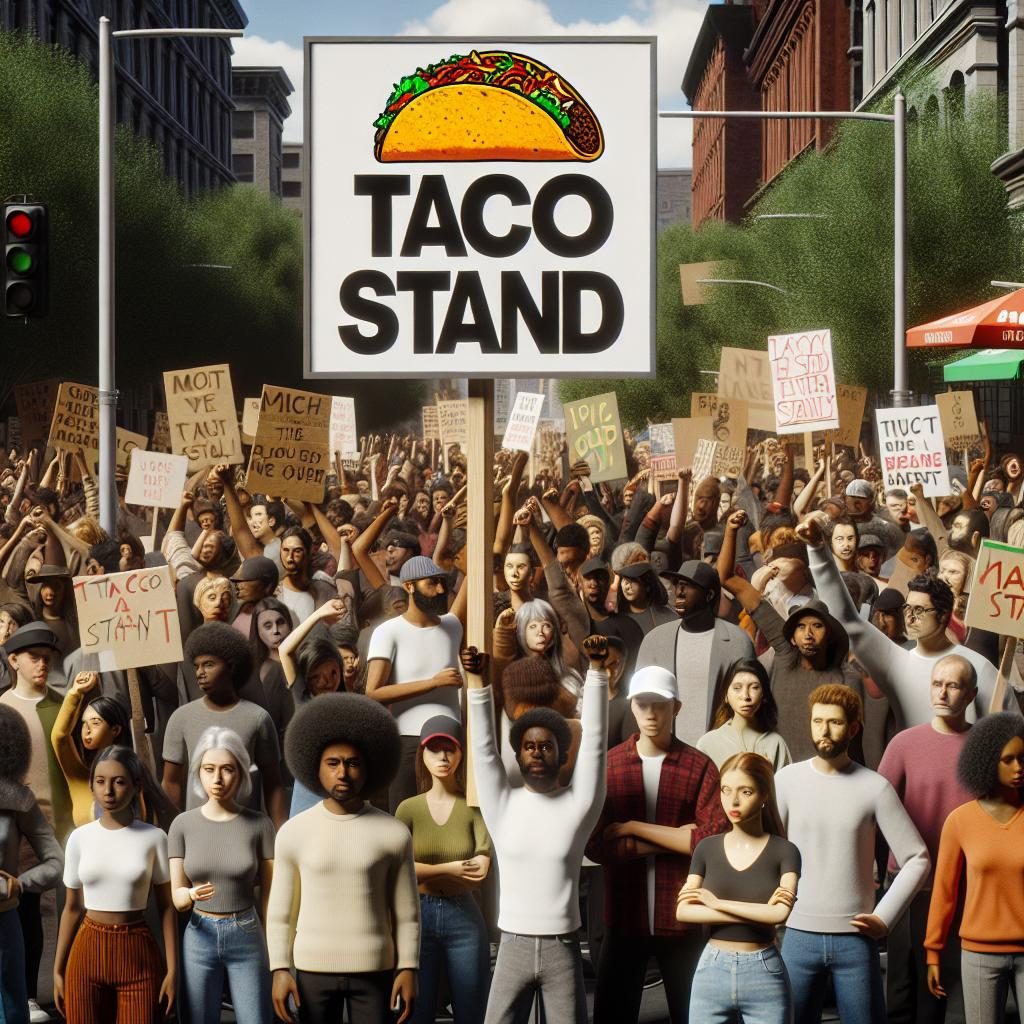 Taco Stand Protest Sign