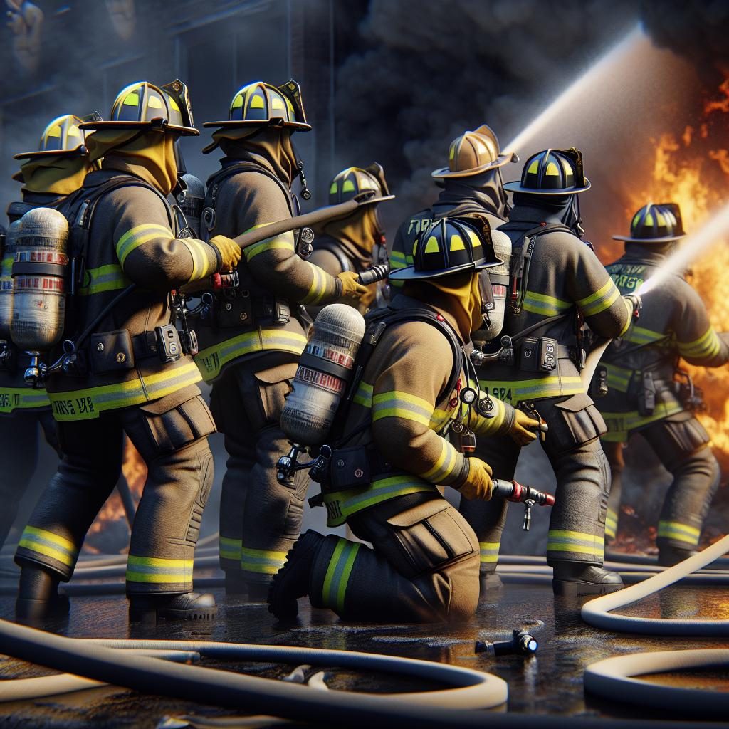 Firefighters in action