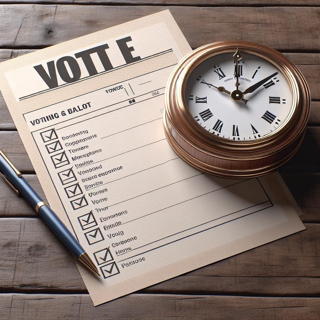 Voting ballot with clock