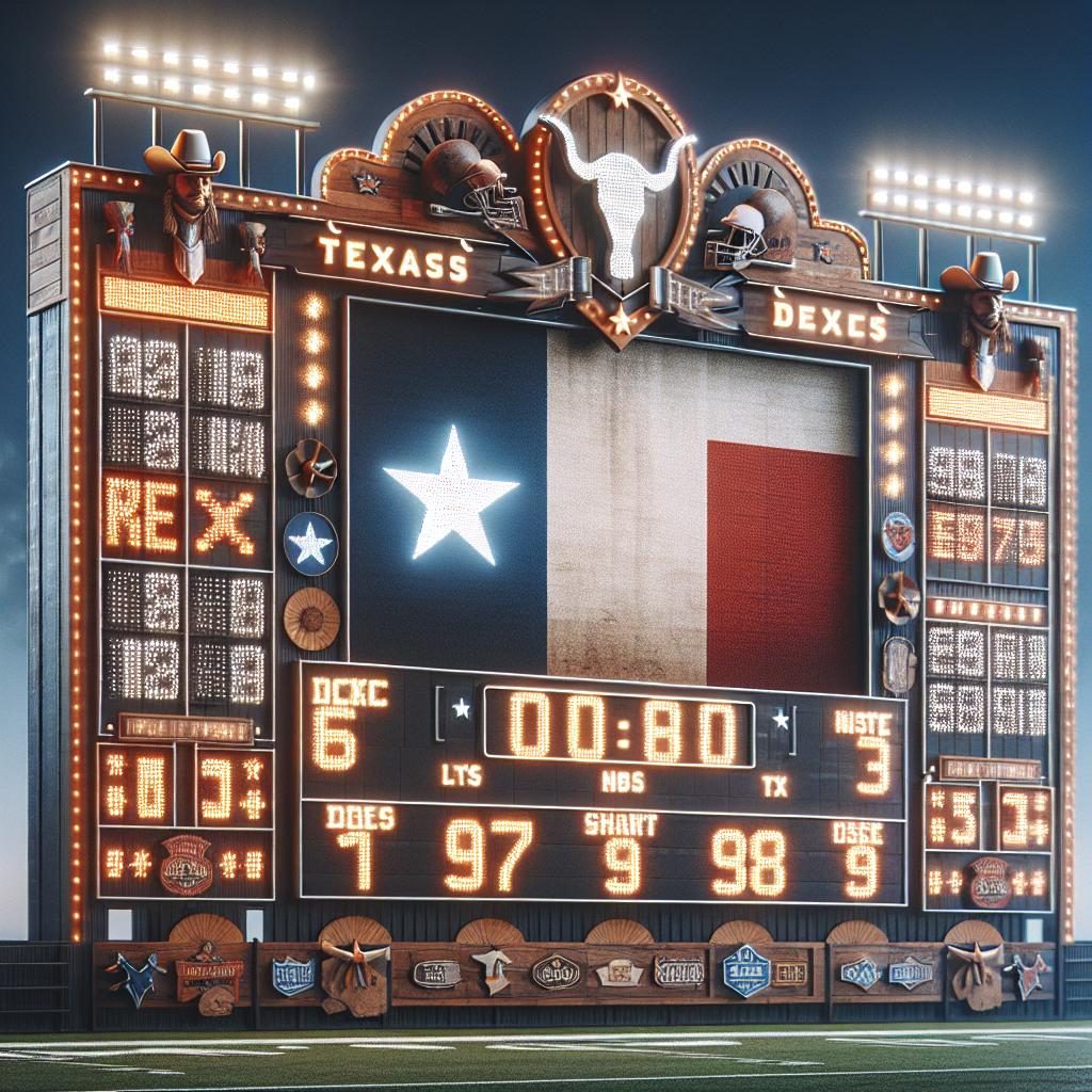 Texas football scoreboard update