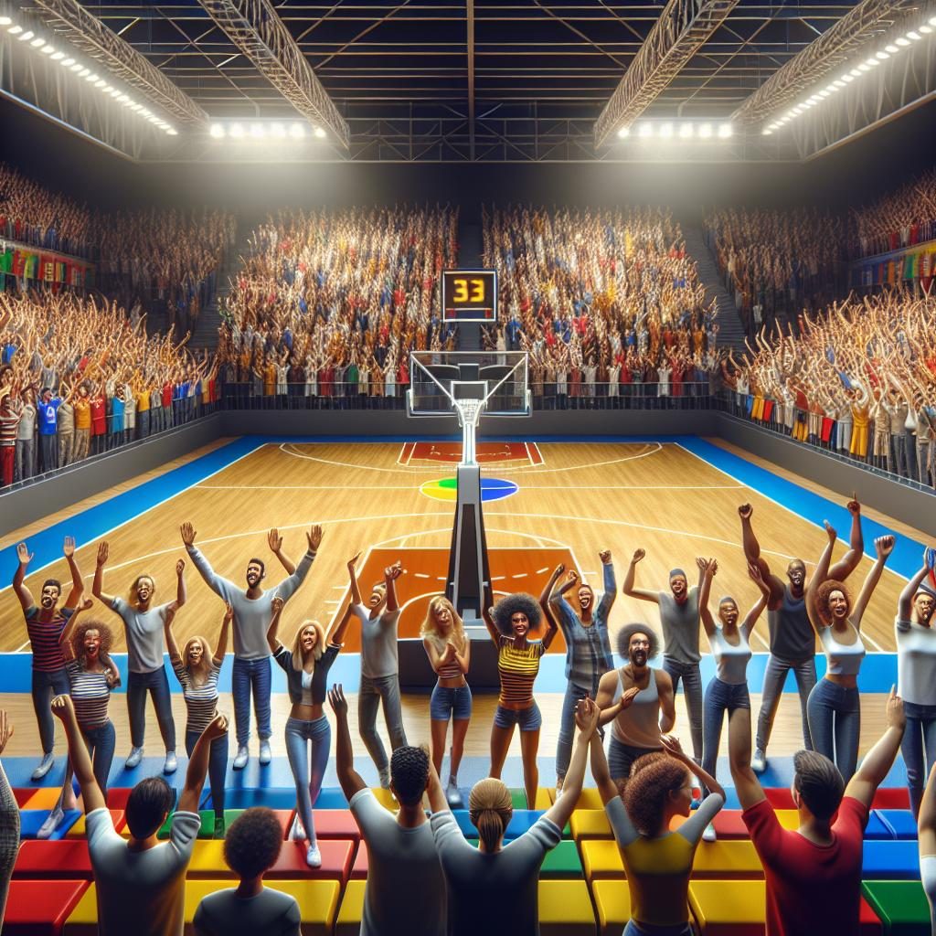 Cheering Fans, Basketball Court