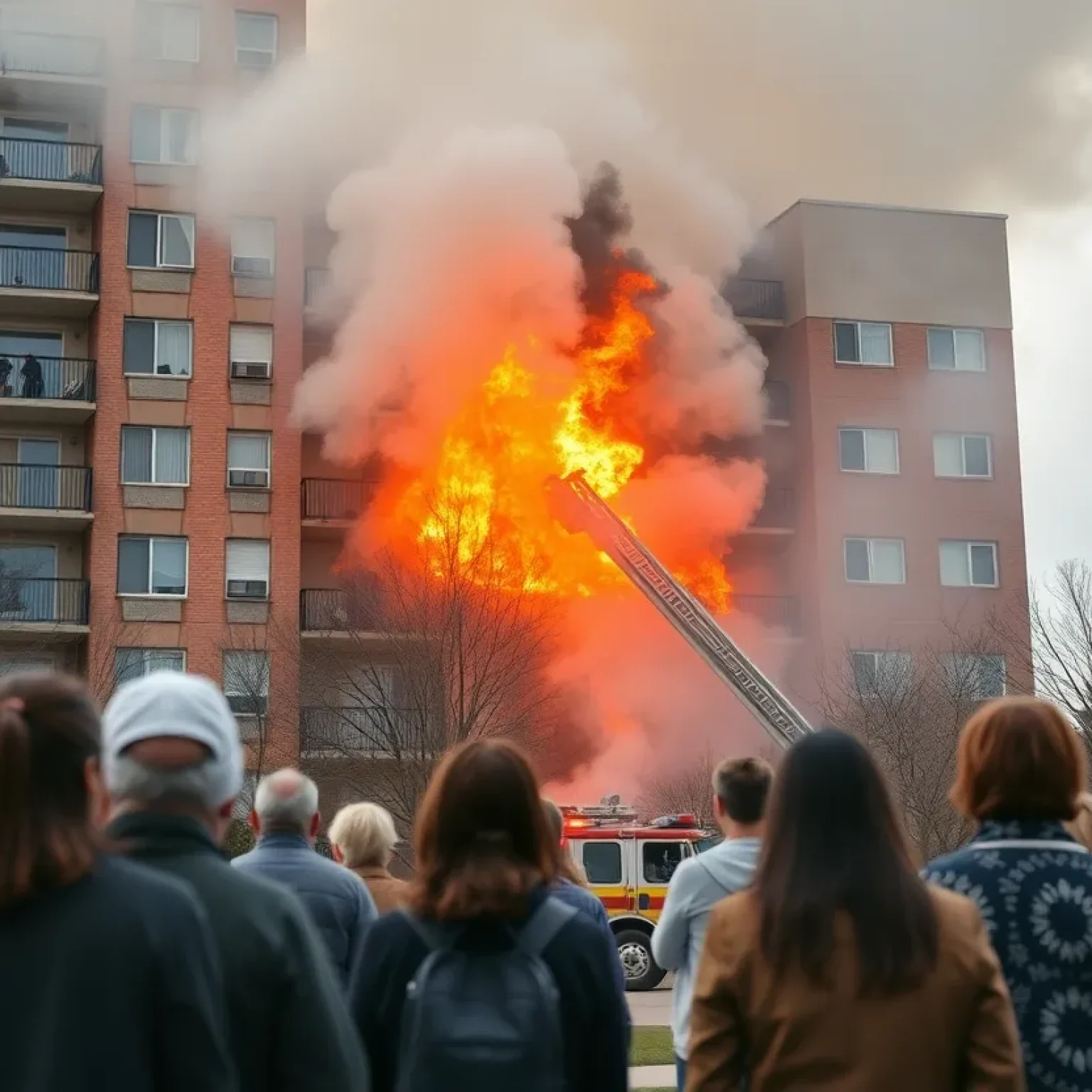 Firefighters respond to an emergency at an Austin condo building.