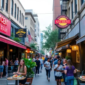 People enjoying diverse food options in Austin's culinary scene.