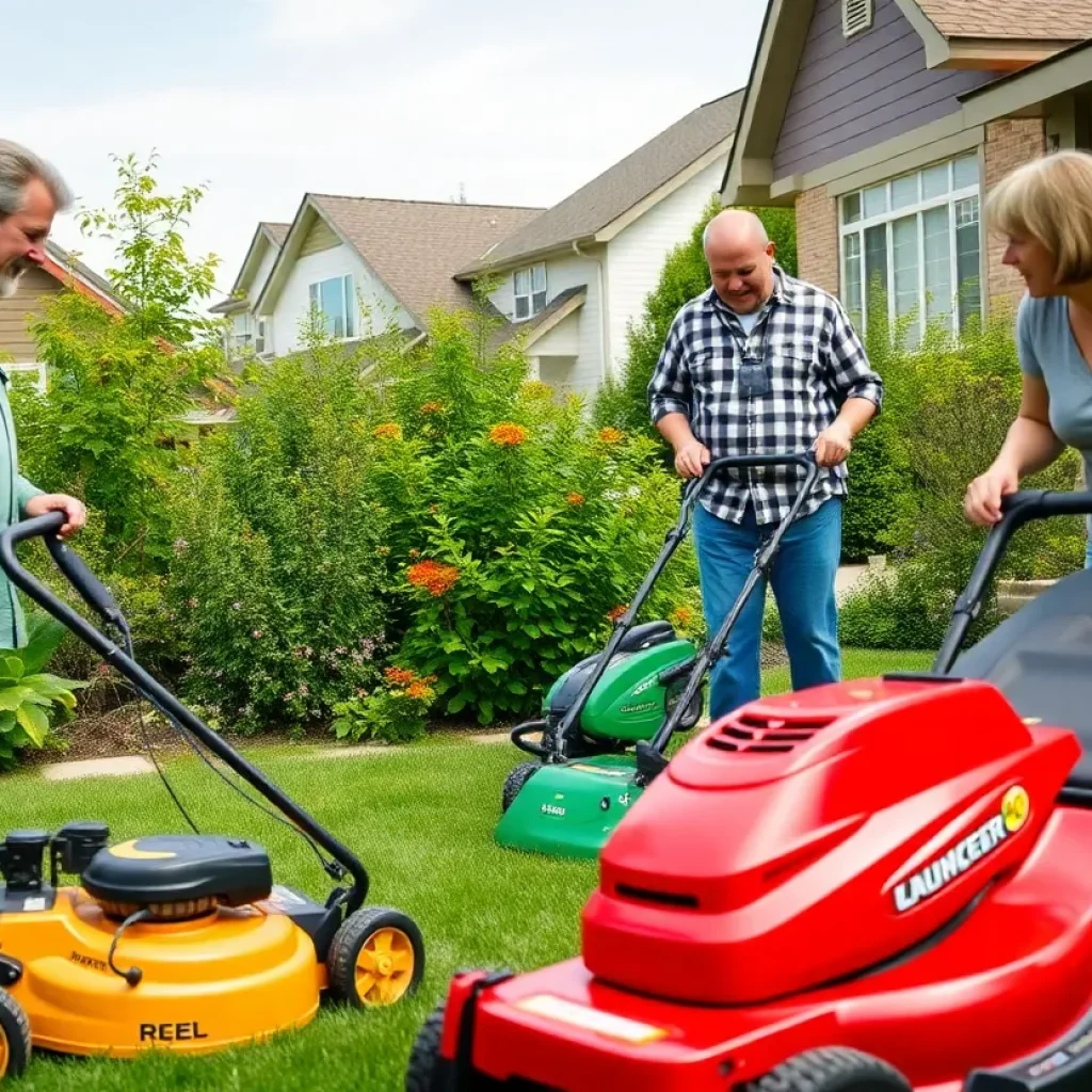 Residents participating in Austin's electric lawn care program