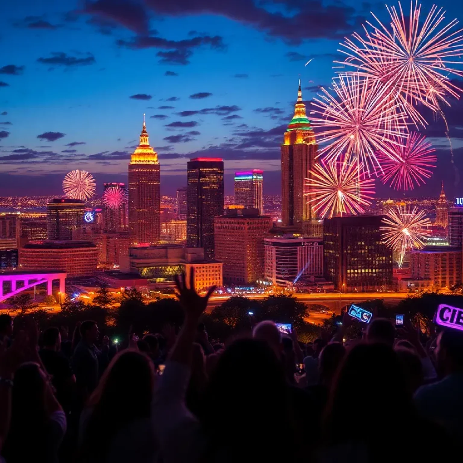 Austin Texas New Year's Eve fireworks celebration