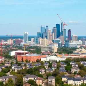 Panoramic view of Austin skyline highlighting real estate developments