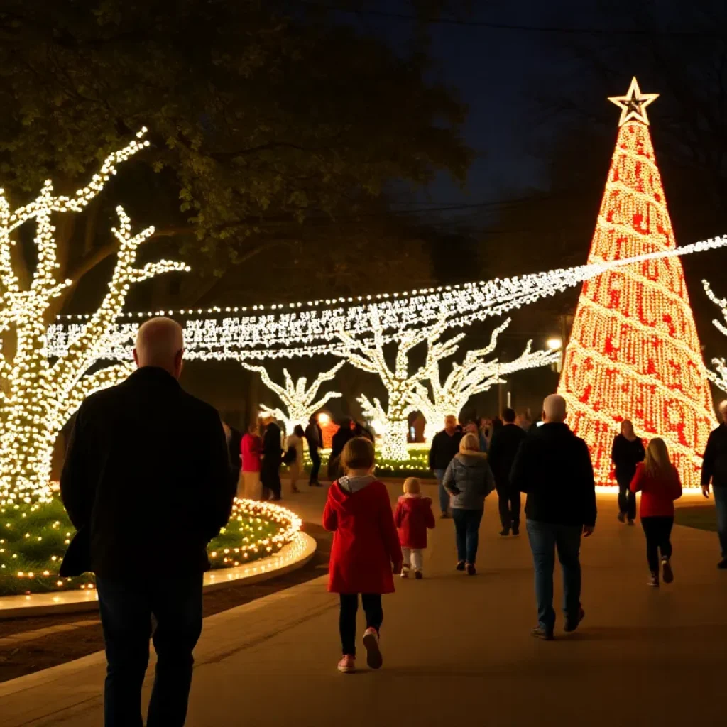 Sparkling light display at the Trail of Lights in Austin