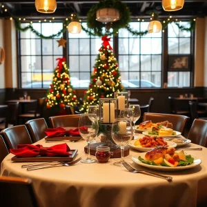 A beautifully arranged Christmas dining table in Austin.