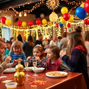 Children engaging in fun activities at a family-friendly New Year’s Eve event in Austin