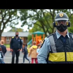 Security presence at Hill Elementary School playground