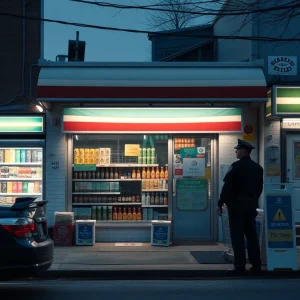 A convenience store in Austin with police presence