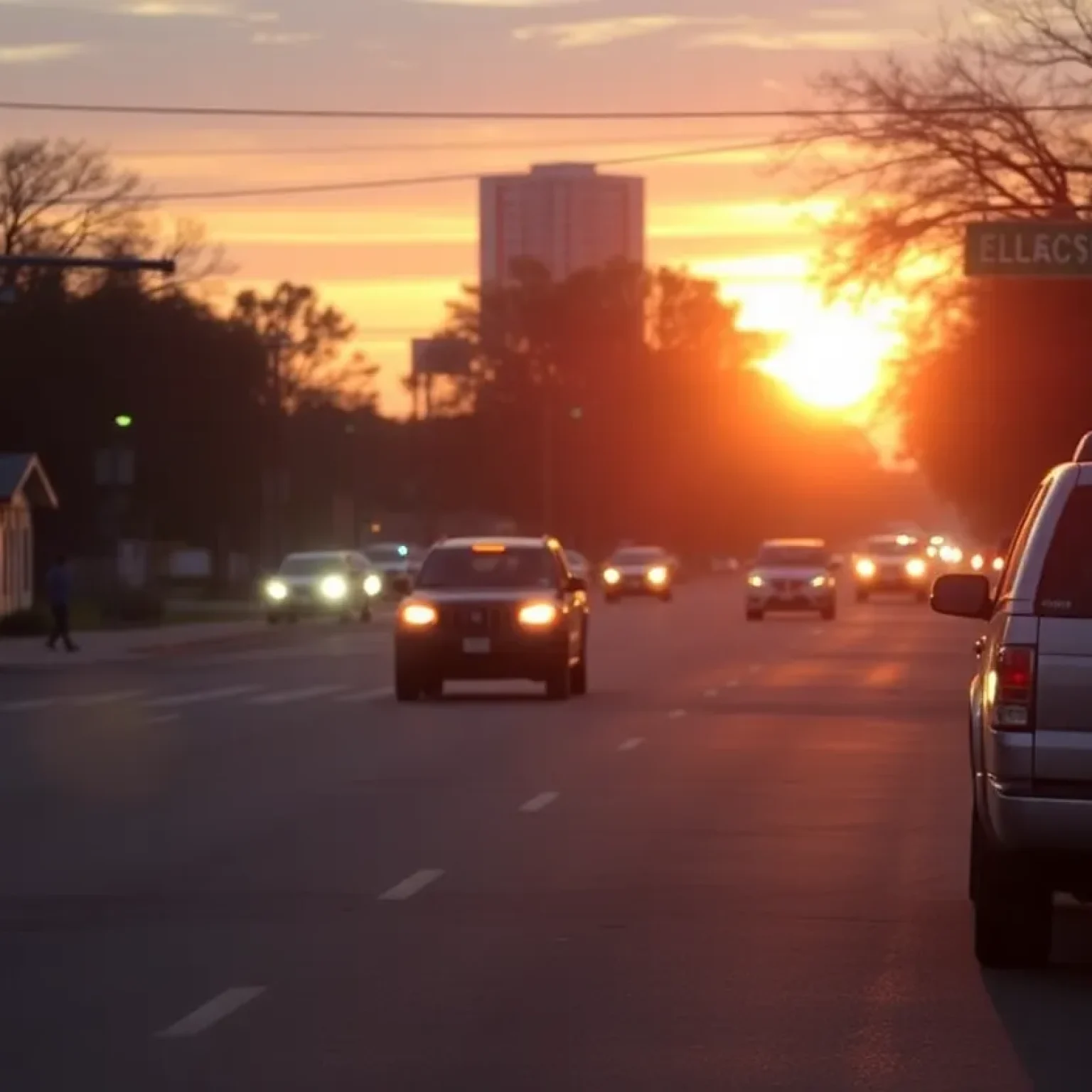 Austin street scene emphasizing pedestrian safety.