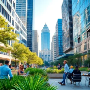 Cityscape of Austin, Texas, depicting remote work and outdoor lifestyle