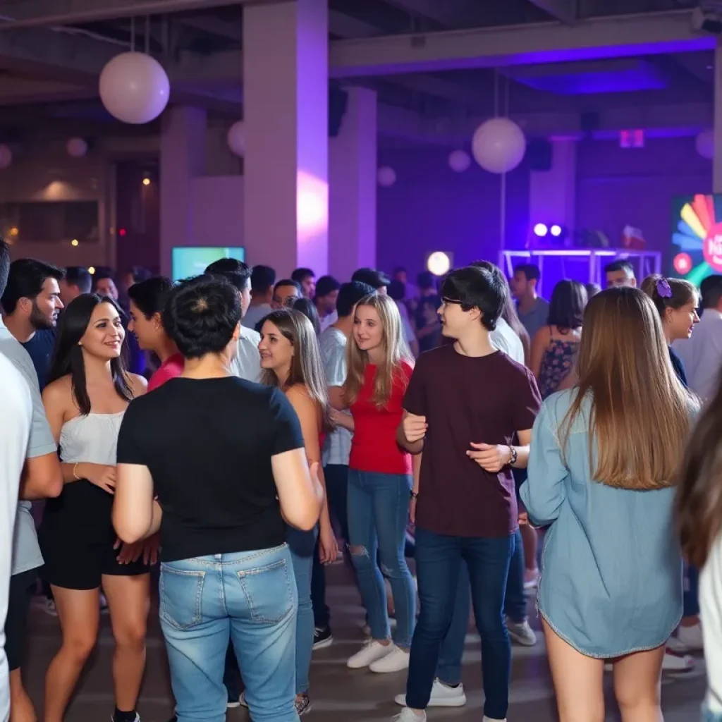 Attendees enjoying a singles mixer event in Austin