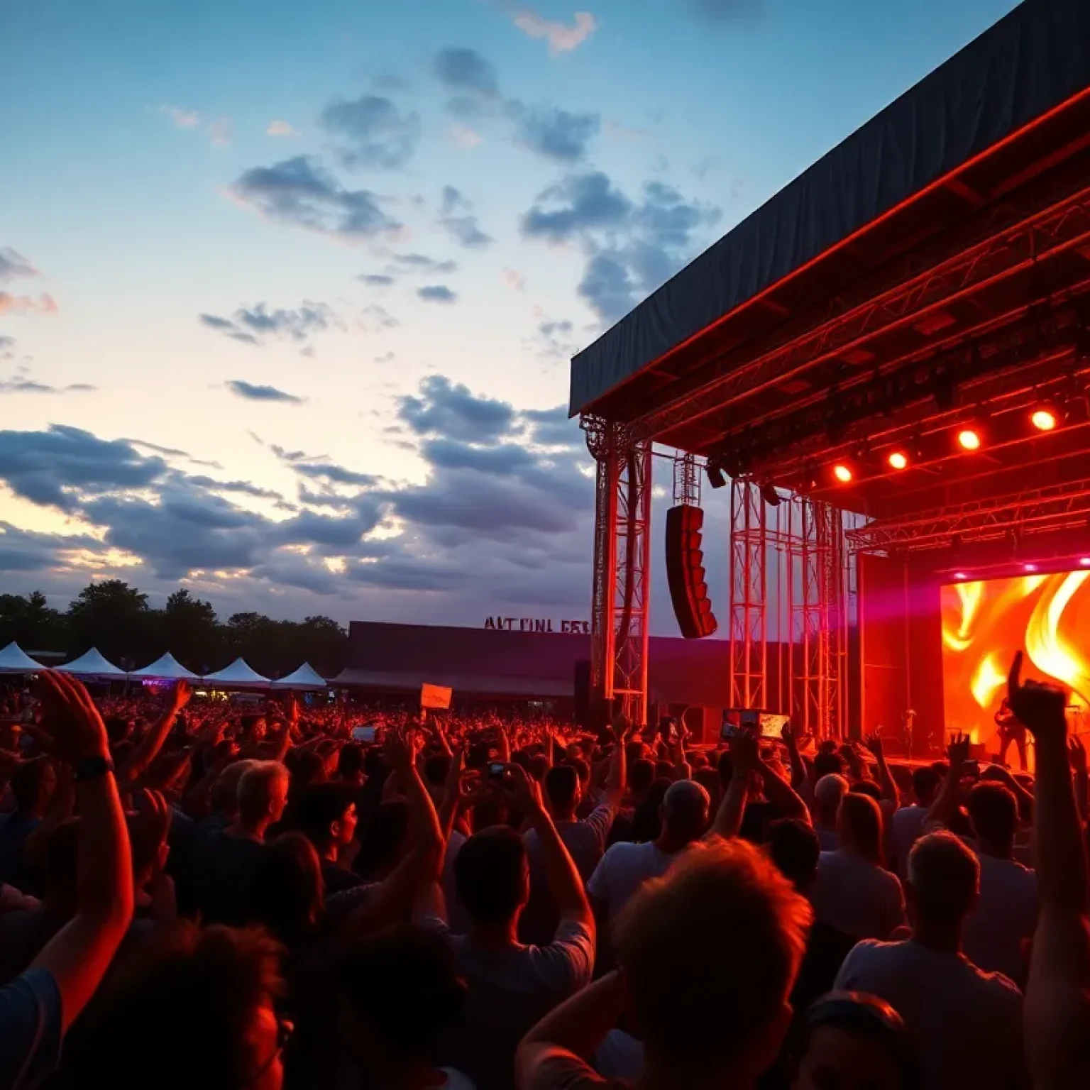 Concert crowd enjoying a performance at Billy Idol's tour