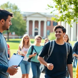 Students on the campus of the University of Texas at Austin