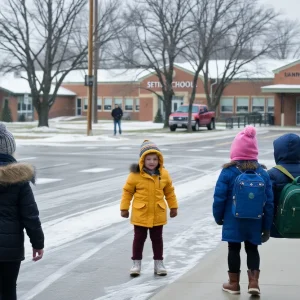 Central Texas schools and snowy roads during winter weather