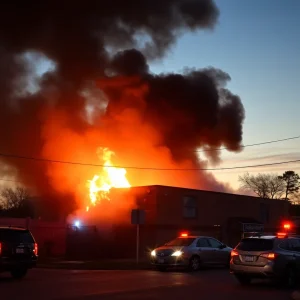 Firefighters combating a blaze in South Austin