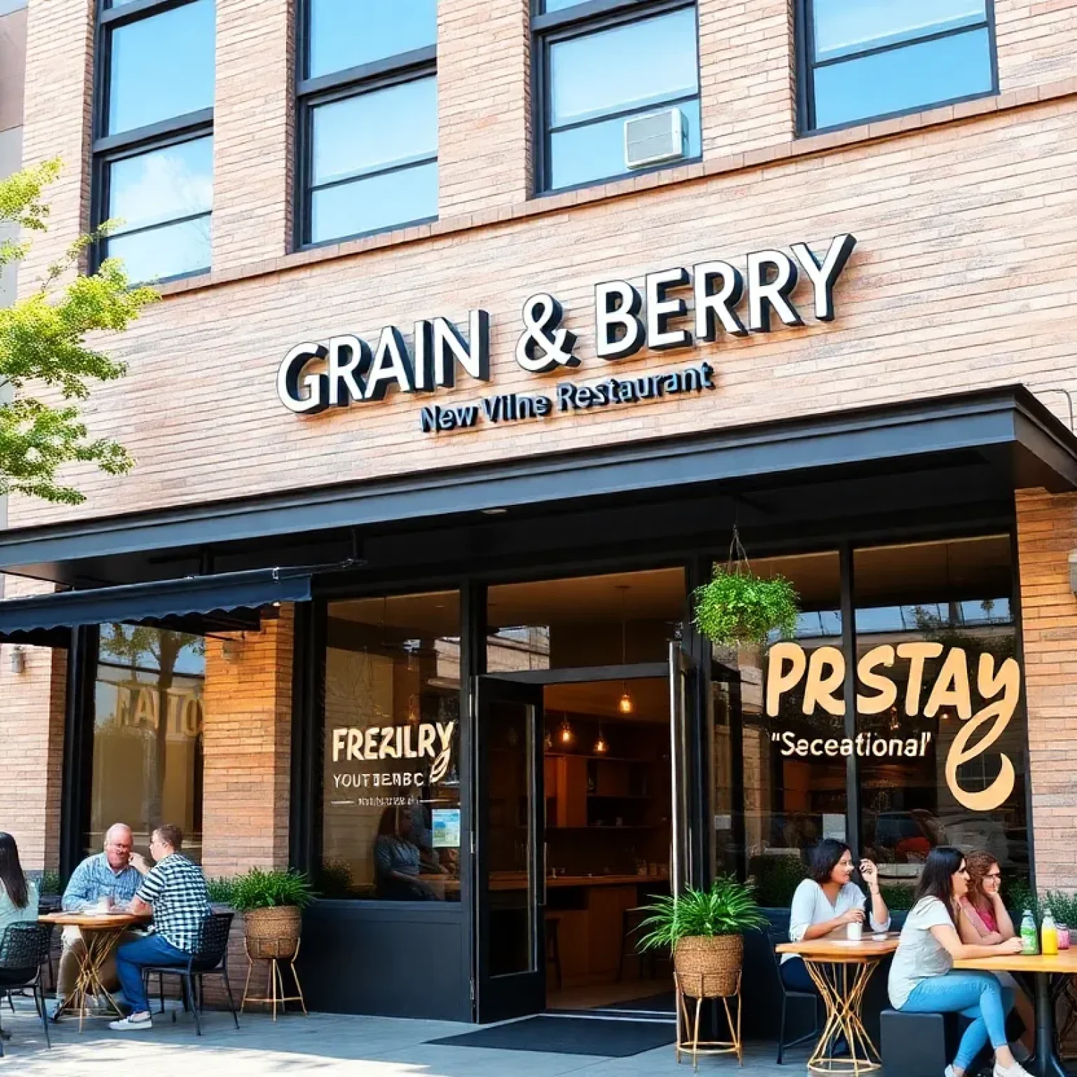 Exterior of Grain & Berry restaurant in downtown Austin