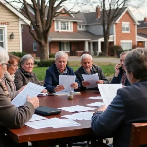 Residents of Lost Creek discussing legal matters over tax bills